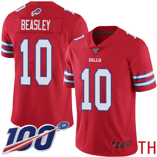 Youth Buffalo Bills #10 Cole Beasley Limited Red Rush Vapor Untouchable 100th Season NFL Jersey->youth nfl jersey->Youth Jersey